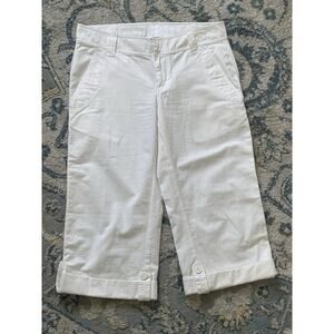 The North Face Hammerland White 100% Cotton Capri Cropped Pants Sz 8